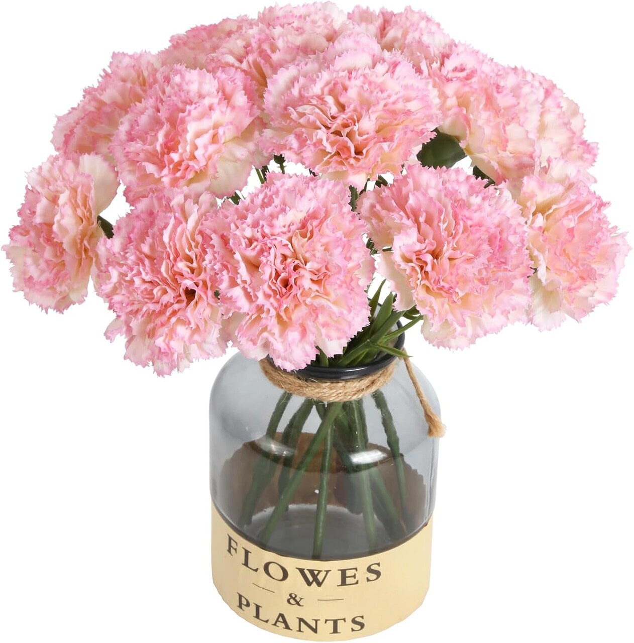 15 Pcs Artificial Carnation Flowers – Pink Silk Stems for Home Decor, Wedding, Bridal Bouquets, Anniversary, Birthday & Floral Arrangements